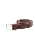 Idra Minimalist Leather Belt With Rounded Metal Buckle