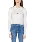 Tommy Hilfiger Jeans Logo Polo Collar Knit Sweater - white