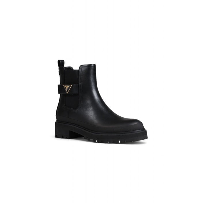 Guess Logo All Black Vegan Leather Boots