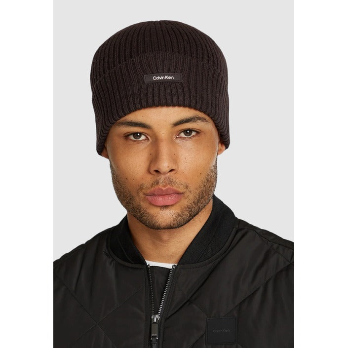 Calvin Klein Logo Organic Cotton-Cashmere Beanie