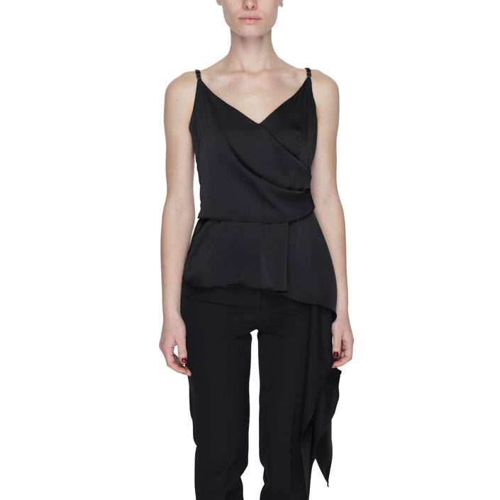 Silence Asymmetrical Hem Satin Singlet Top