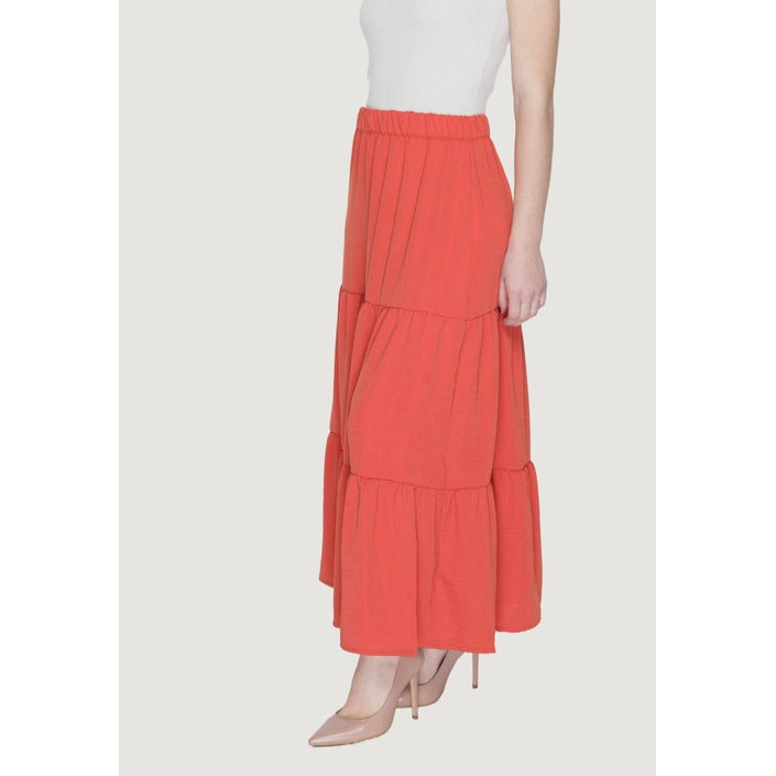 JDY Tiered Maxi Skirt - Orange