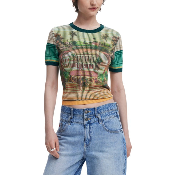 Desigual Short Sleeve Cropped Top