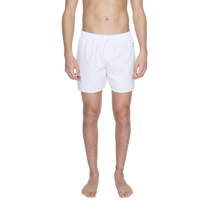 EA7 By Emporio Armani Logo Athleisure Quick Dry Swim Shorts - White