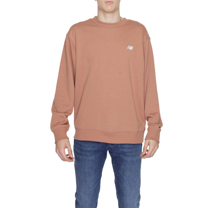 New Balance Logo Athleisure Cotton-Blend Sweatshirt - Brown/Caramel/Camel