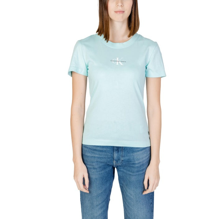 Calvin Klein Jeans Logo Pure Cotton T-Shirt - Light Blue