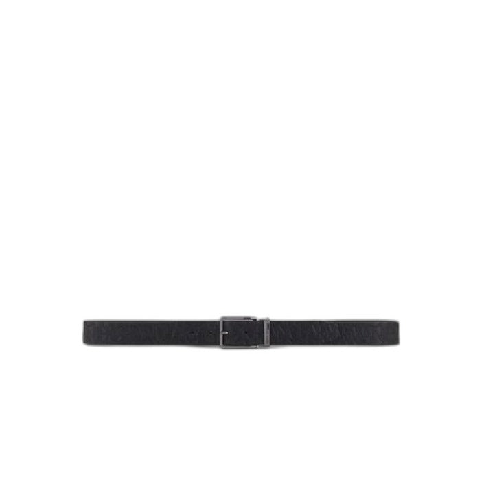 Armani Exchange Logo Vegan Leather Square Buckle Belt