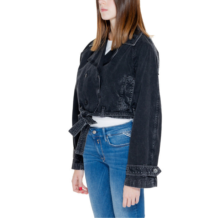 Only Crop Double-Breasted Denim Jacket