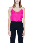 Vila Clothes Pink Lace Trim Camisole