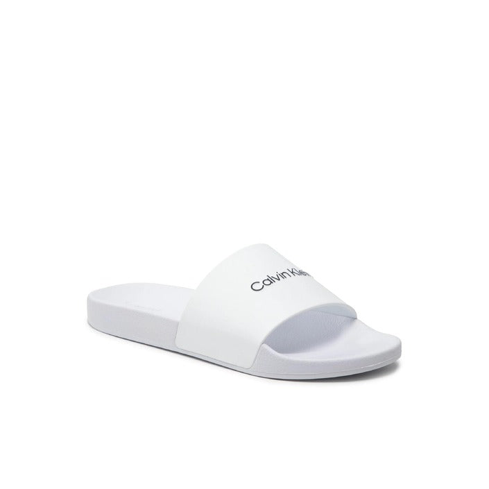Calvin Klein Logo Slides - white