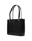 Guess Logo Black Vegan Leather Tote Bag