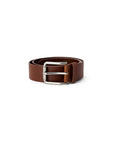 Calvin Klein Jeans Minimalist Genuine Brown Leather Square Buckle Belt