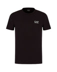 EA7 By Emporio Armani Logo Pure Cotton Athleisure T-Shirt - Blackest Black