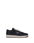 Prada Leather All Black Low Top Lace-Up Sneakers