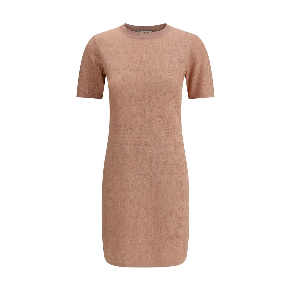 Fendi Monogram Beige Midi Dress