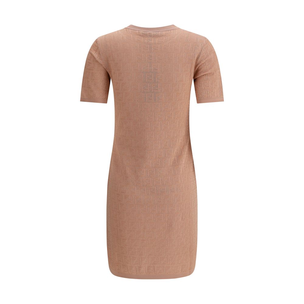 Fendi Monogram Beige Midi Dress