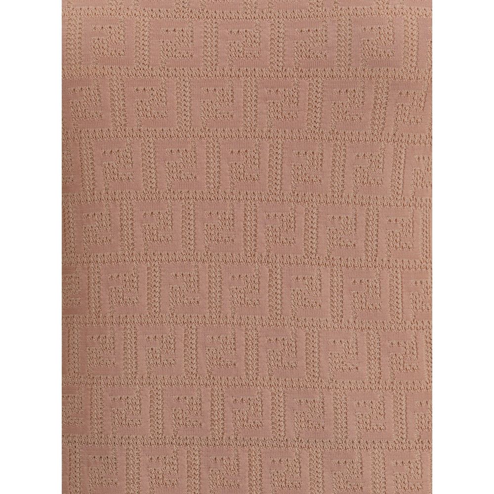 Fendi Monogram Beige Midi Dress FF closeup 