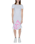 EA7 By Emporio Armani Logo Midi Dress With Ruched Accents