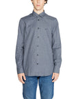 Armani Exchange Logo 100% Cotton Blue Button Up Shirt