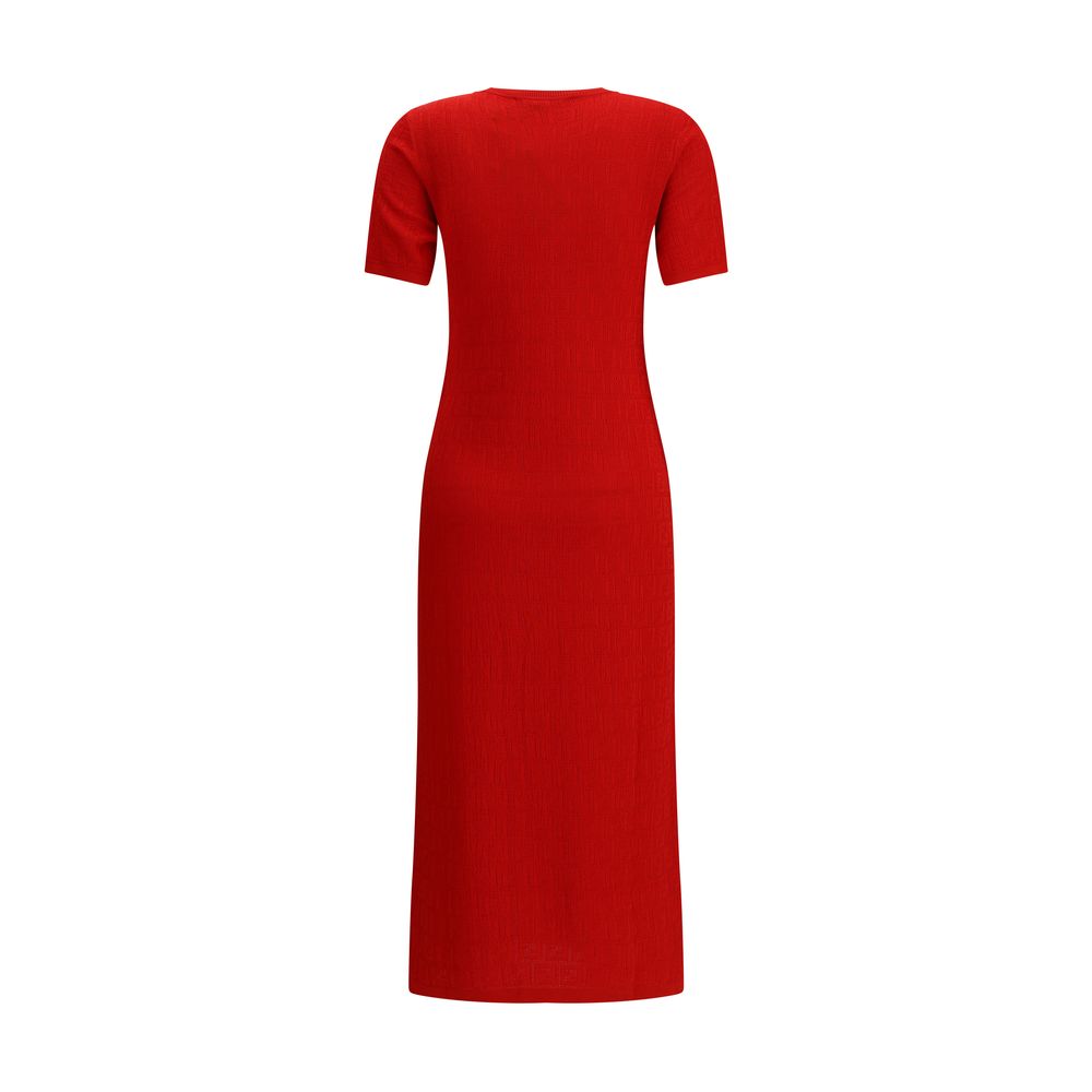 Fendi Monogram Red Long-Midi Dress