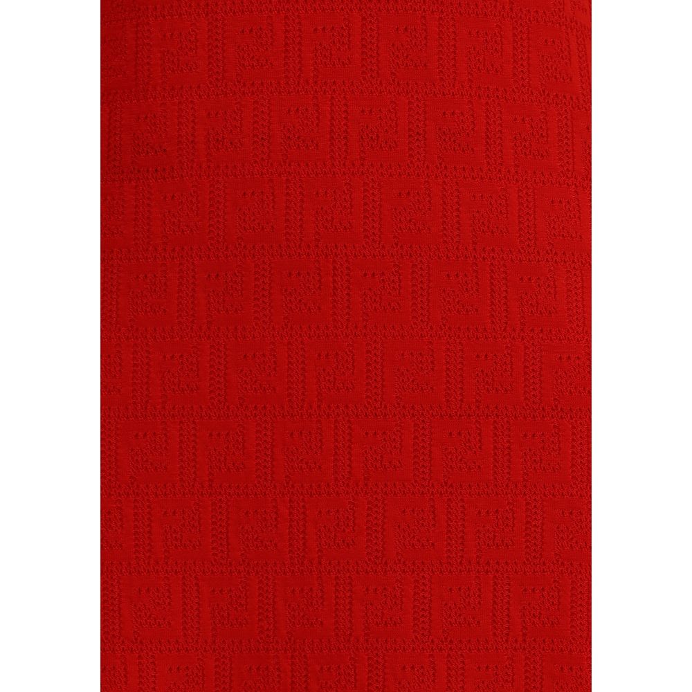 Fendi Monogram Red Long-Midi Dress