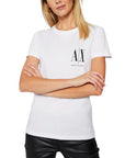 Armani Exchange Logo 100% Cotton Crewneck T-Shirt - white