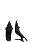 Furla Logo Leather Pointed Toe Sling Back Heels