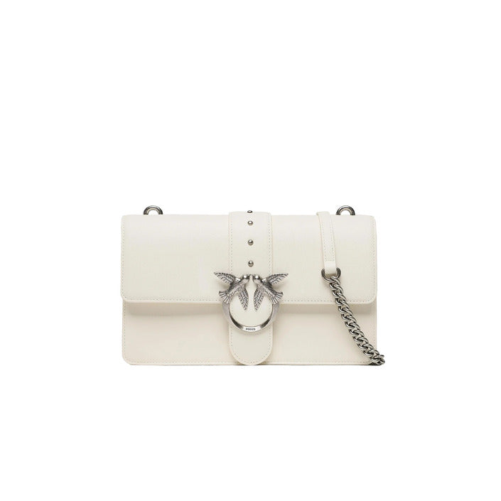 Pinko Logo Buckle Genuine Leather Handbag