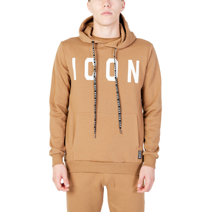Icon Logo Pure Cotton Athleisure Hooded Pullover - Brown