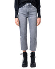 Only Light Wash Grey Straight Leg Crop Jeans