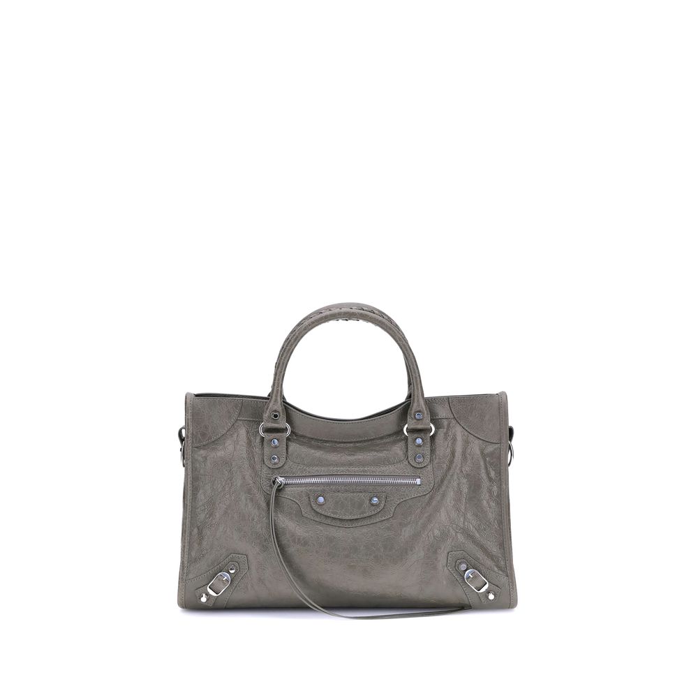 Balenciaga Green Le City Medium Leather Shoulder Bag