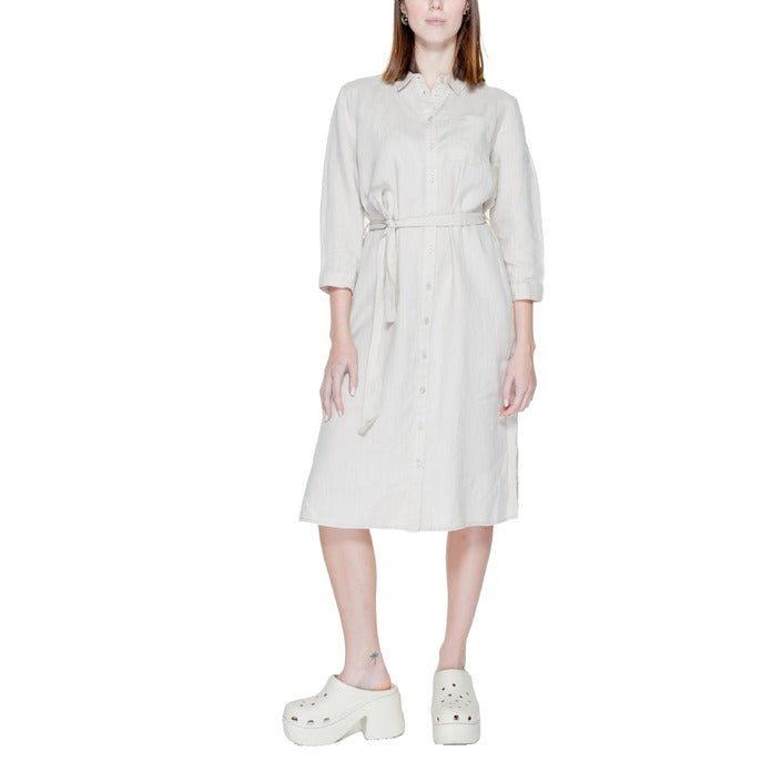 Street One 100% Linen Shirt Dress - beige