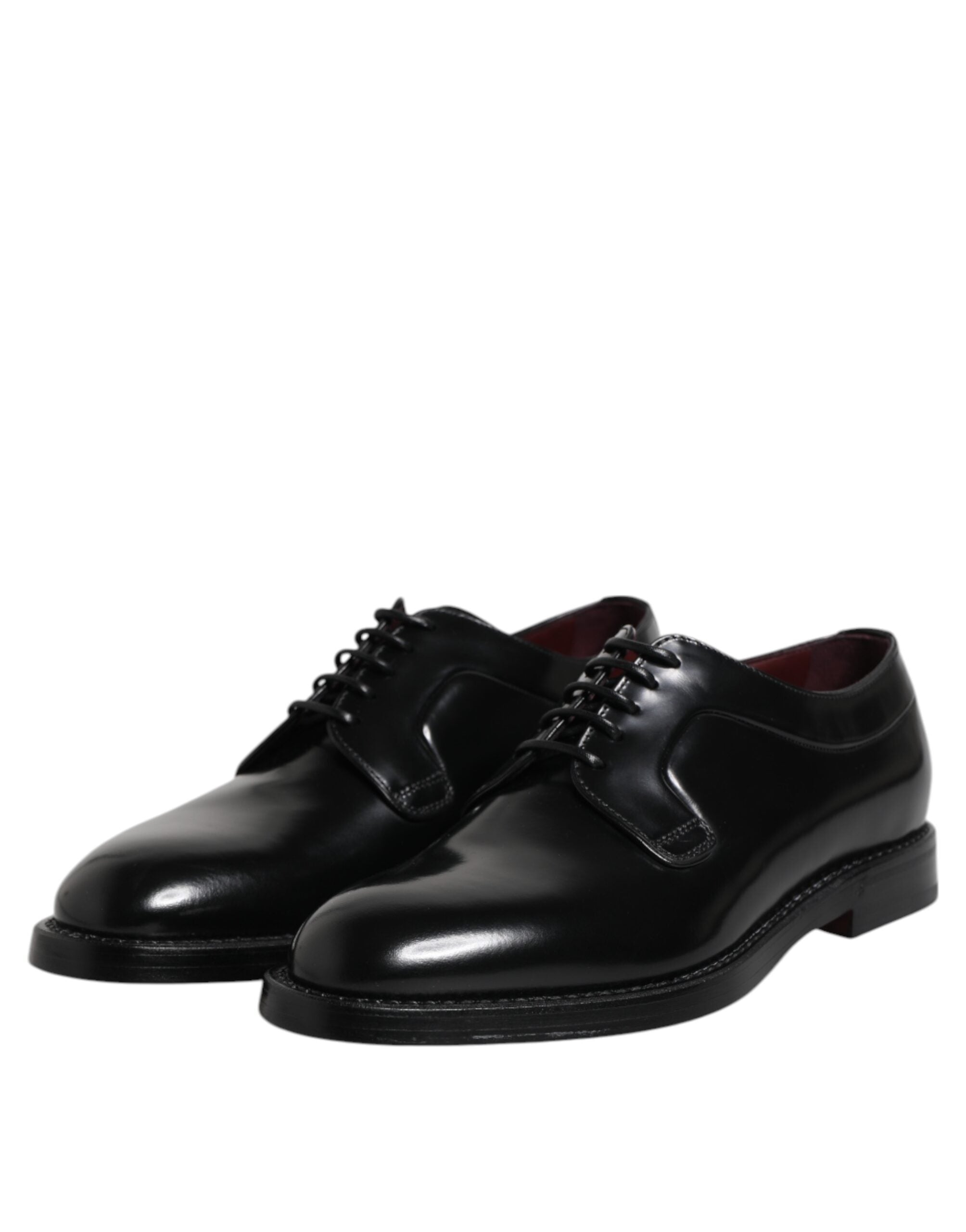 Dolce & Gabbana Black Calf Leather Lace Up Dress Derby Shoes Calfskin derby shoes in for Men | Dolce&Gabbana® US main image 3