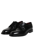 Dolce & Gabbana Black Calf Leather Lace-Up Derby Formal Shoes