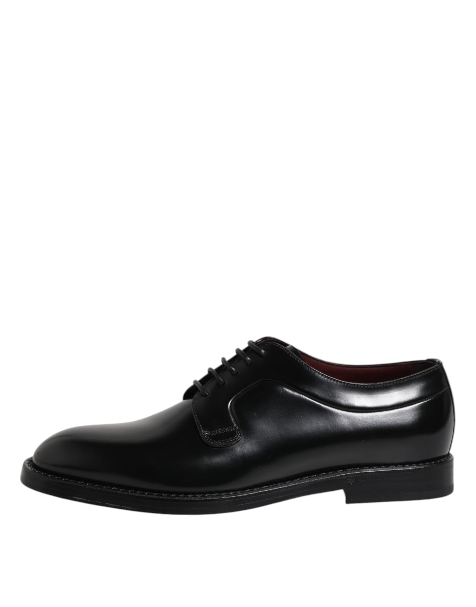 Dolce & Gabbana Black Calf Leather Lace-Up Derby Formal Shoes