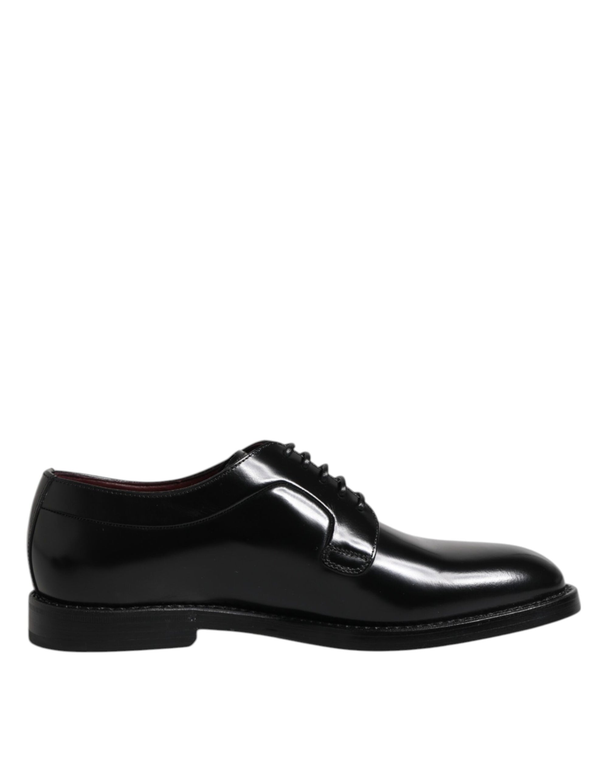 Dolce & Gabbana Black Calf Leather Lace-Up Derby Formal Shoes