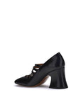 Chloé Black Leather Janis Heeled Pumps