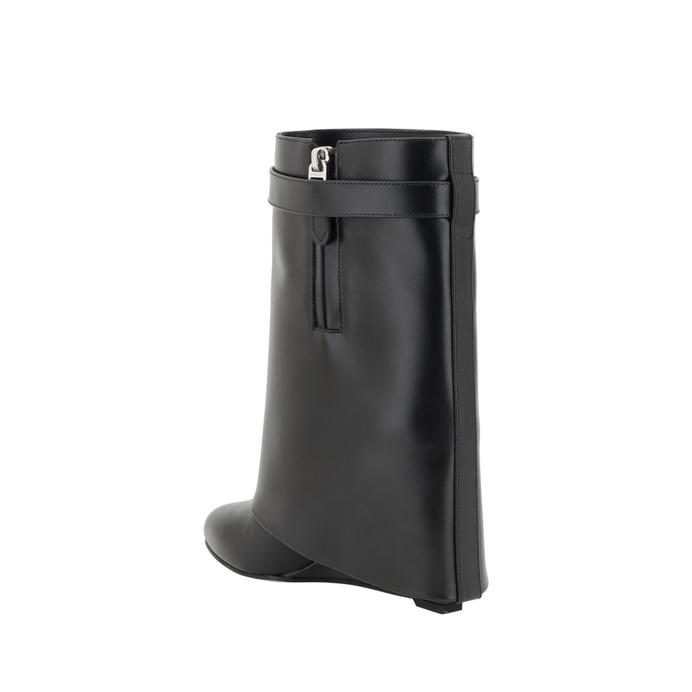 Givenchy Black Leather Wedge Ankle Boots