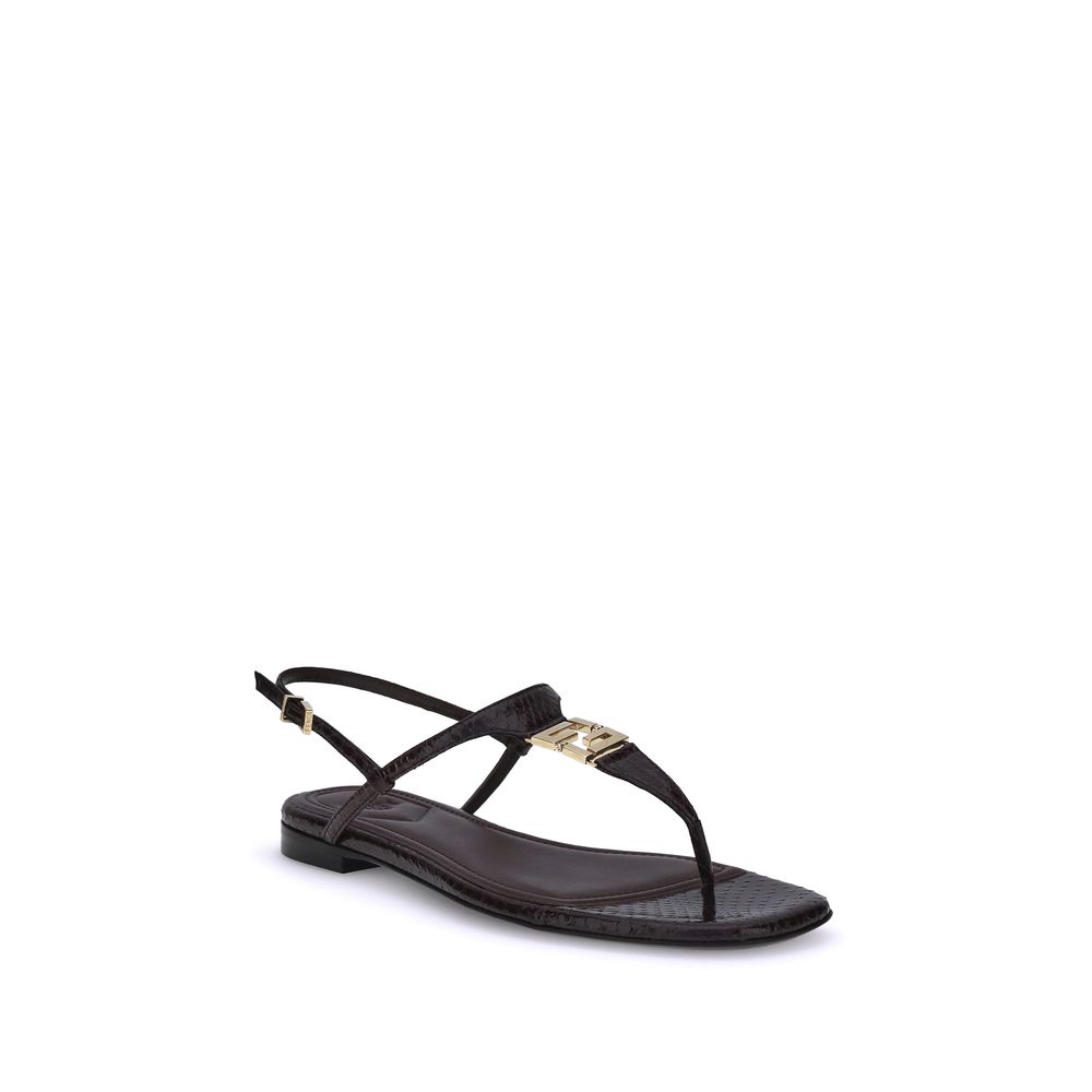 Fendi Leather Flat Sandals