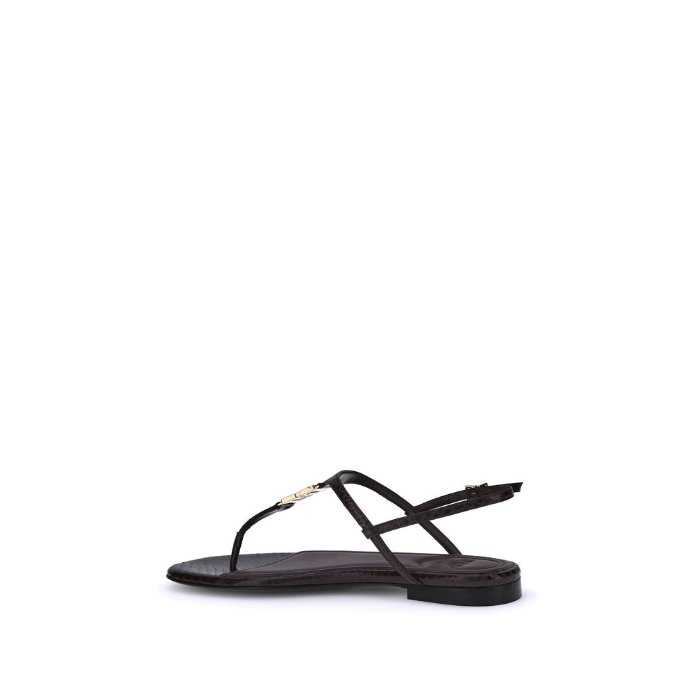 Fendi Leather Flat Sandals