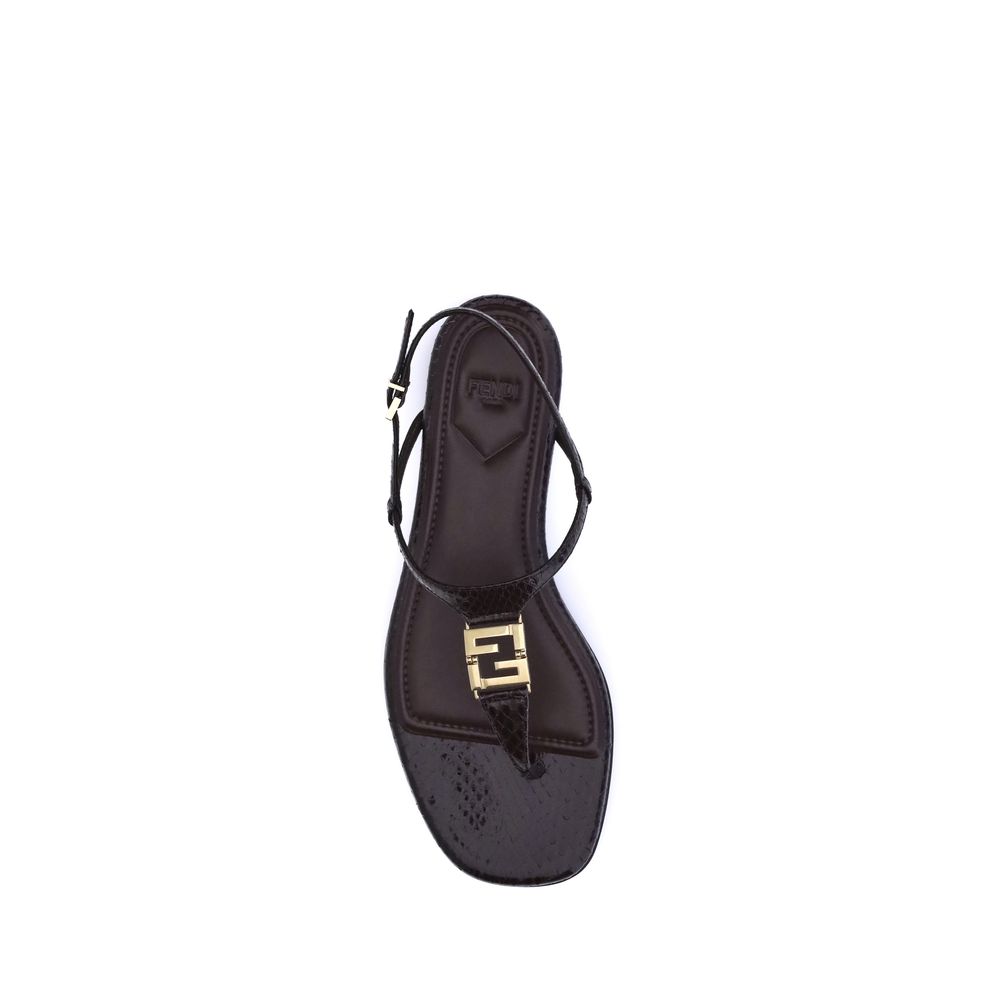 Fendi Leather Flat Sandals
