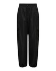 Only Minimalist High Waist Black Baggy Pants Cotton-Rich