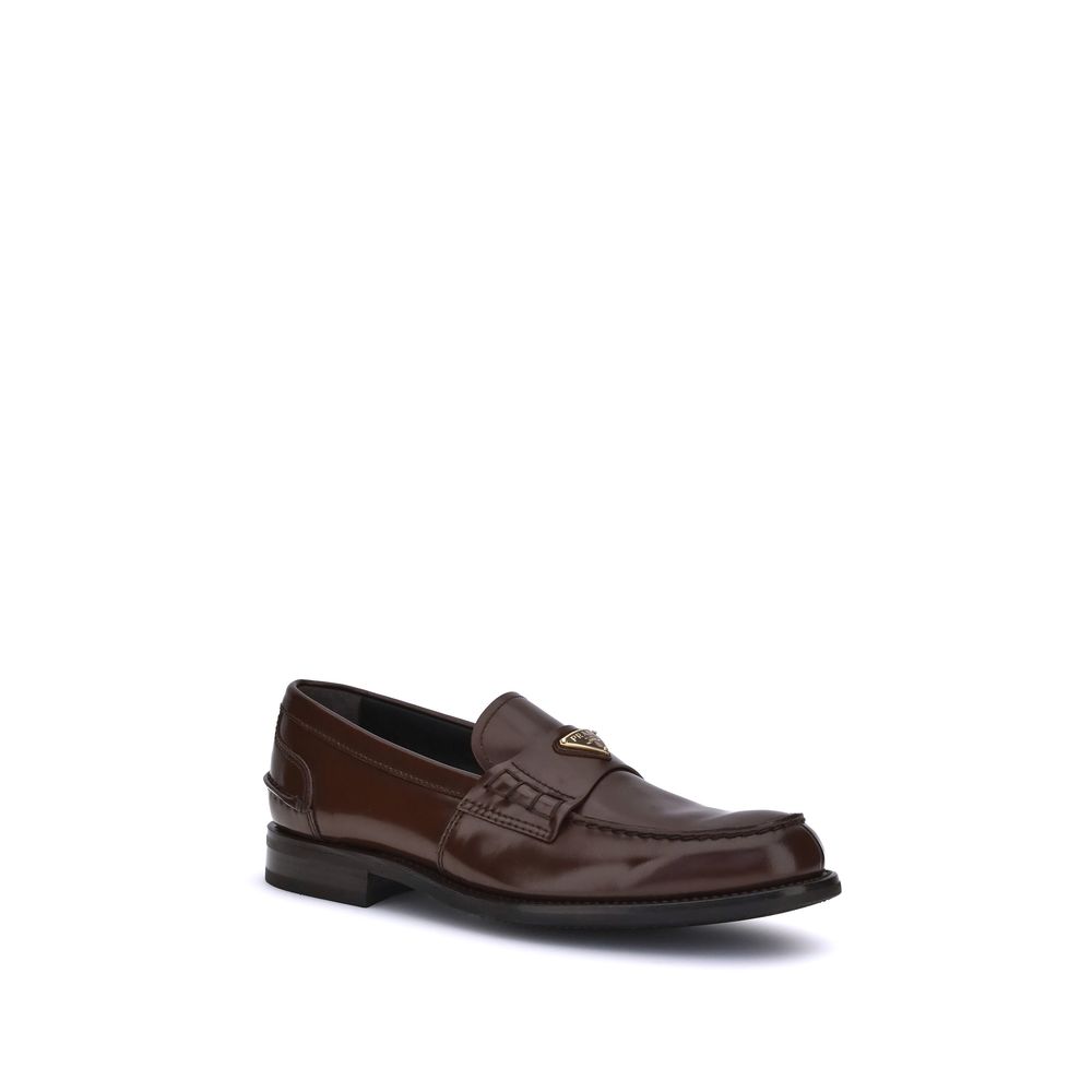Prada Brown Leather Loafers
