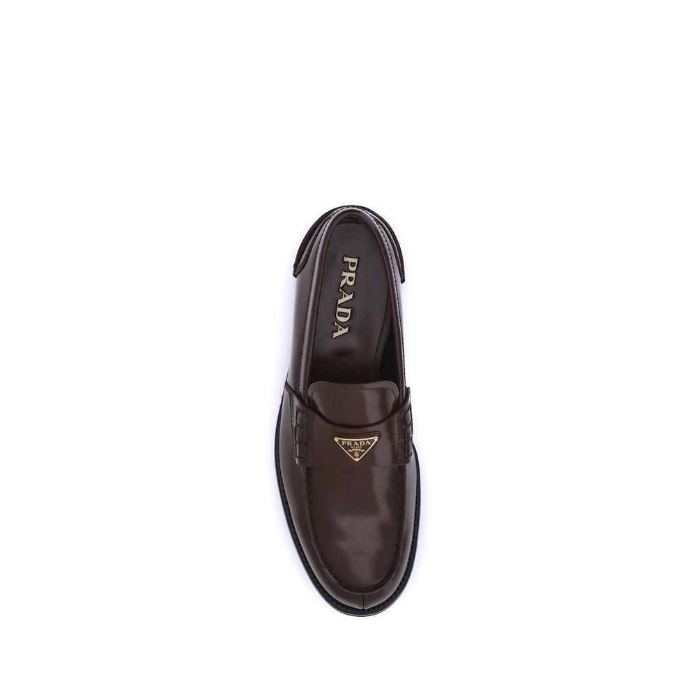 Prada Brown Leather Loafers
