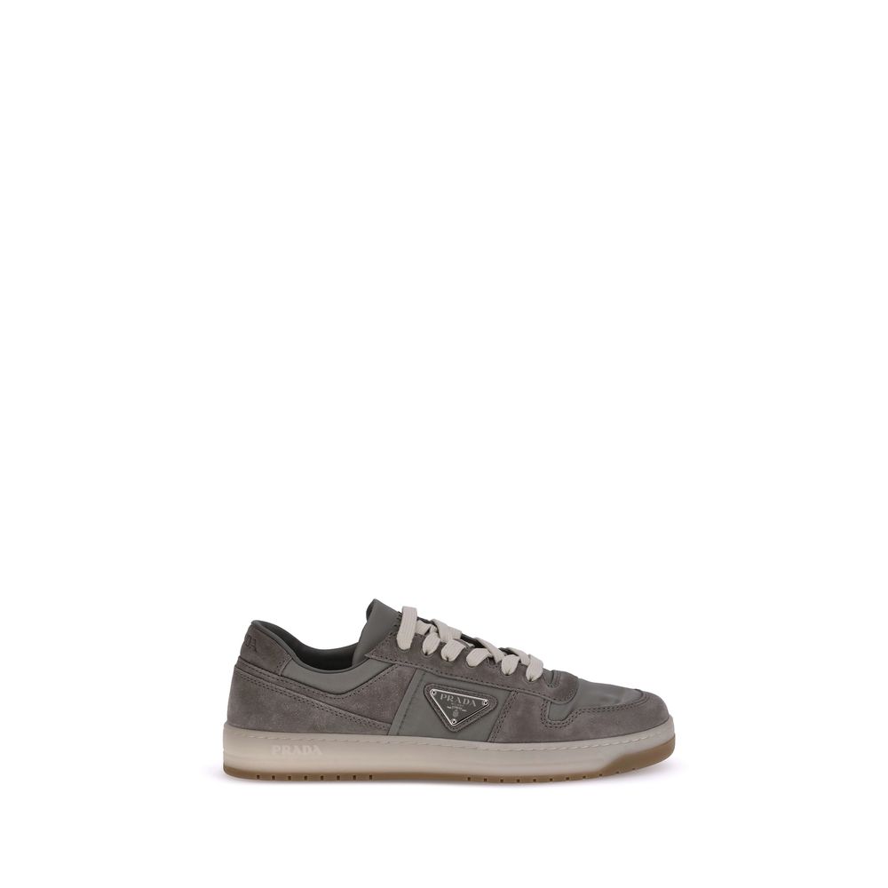 Prada Suede Leather Low Top Lace-Up Sneakers