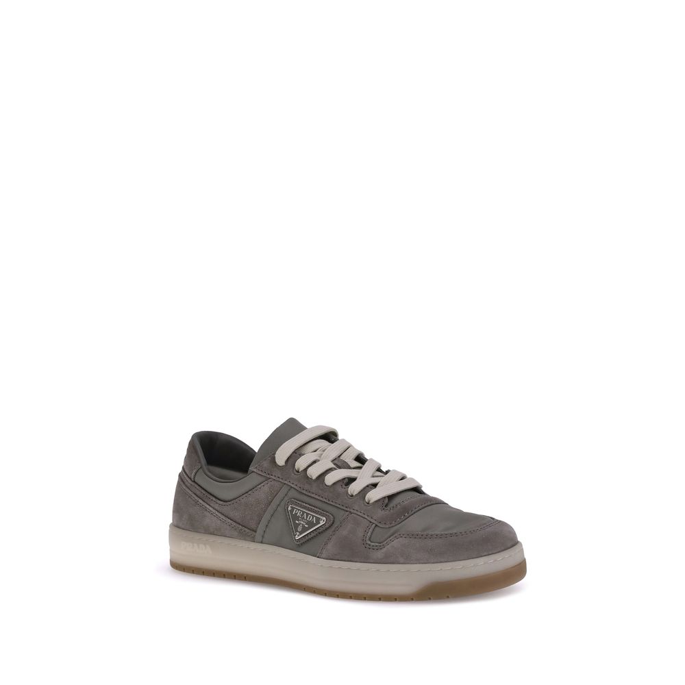 Prada Suede Leather Low Top Lace-Up Sneakers