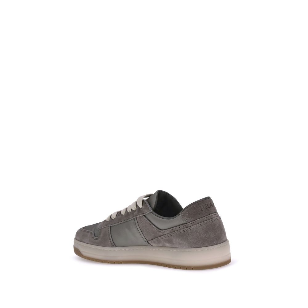 Prada Suede Leather Low Top Lace-Up Sneakers
