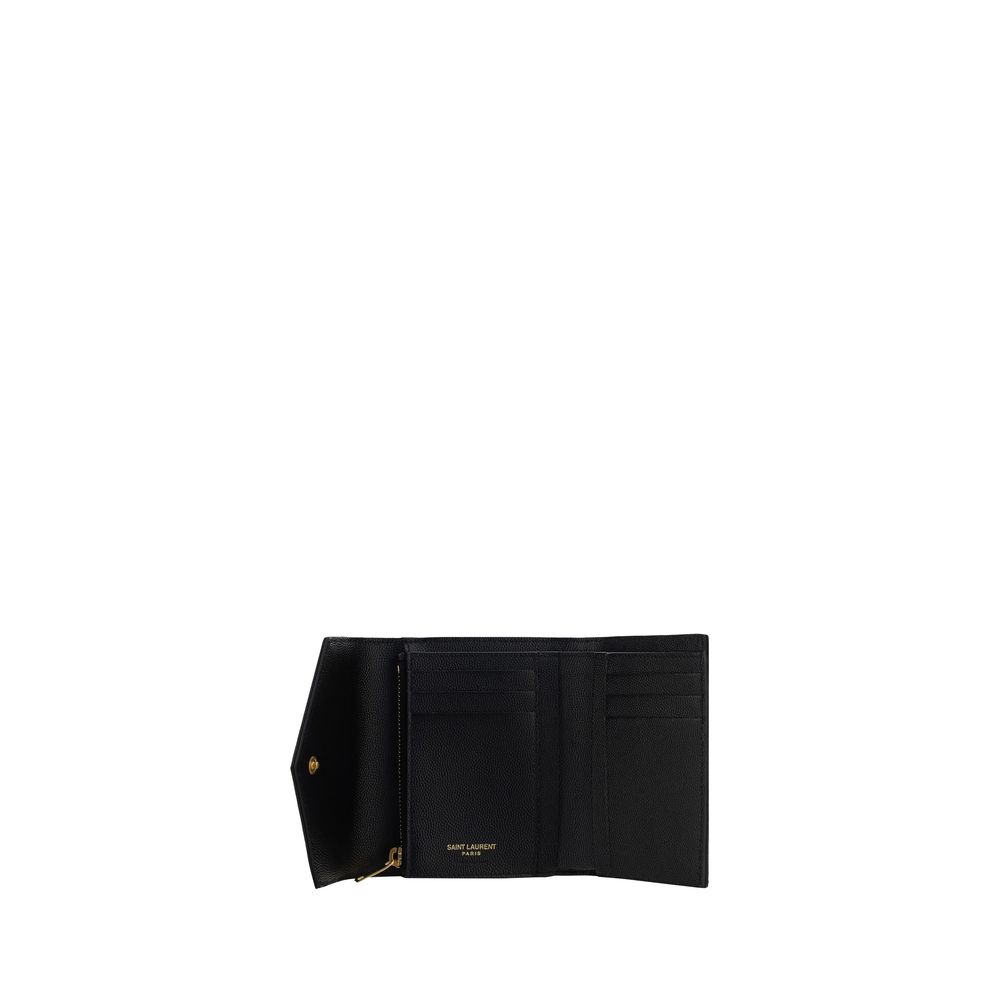 YSL cassandre Matelassé Wallet chevron quilted all leather black