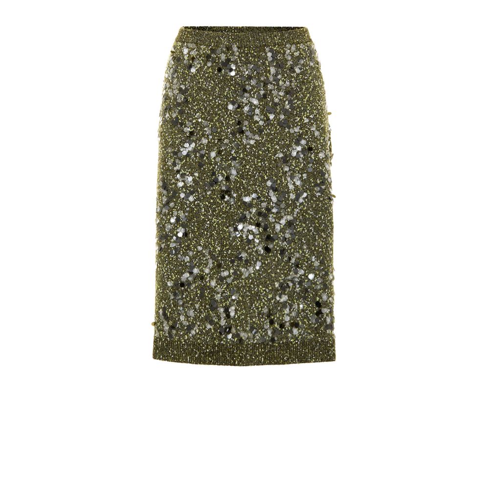 Gucci Green Sequin Embellished Midi Skirt
