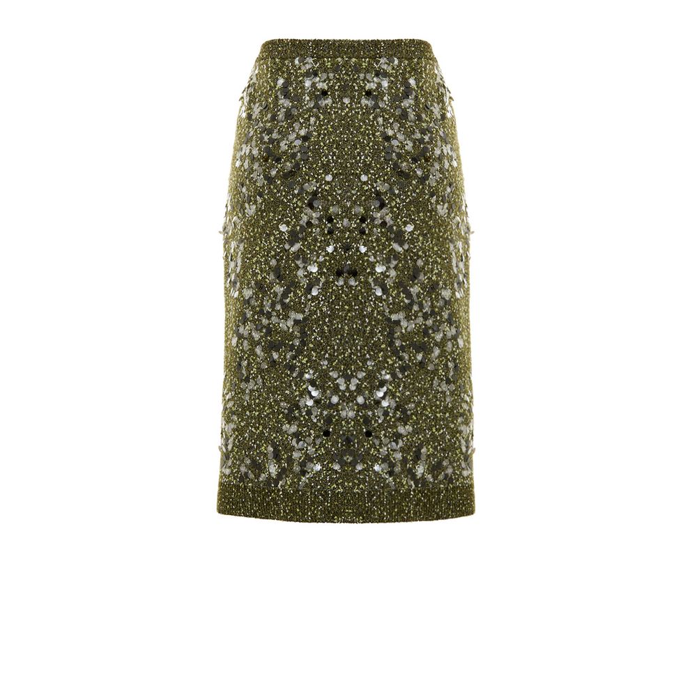 Gucci Green Sequin Embellished Midi Skirt
